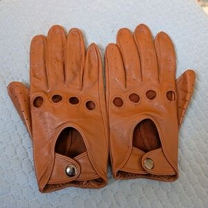 Vintage Danier Leather Driving Gloves Cognac Tan M